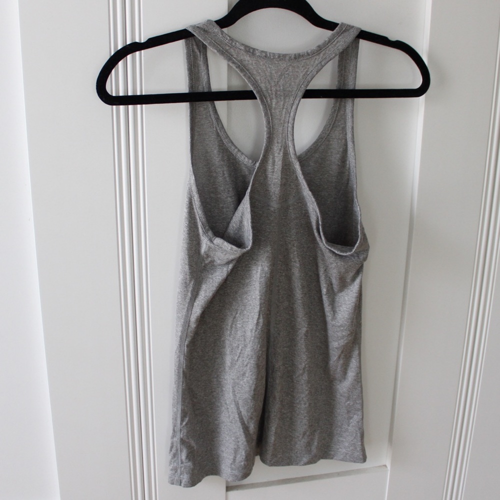 NIKE Dri-Fit Racerback Tank Top Gray Workout Athletic Sports Top Size Small - Picture 5 of 6